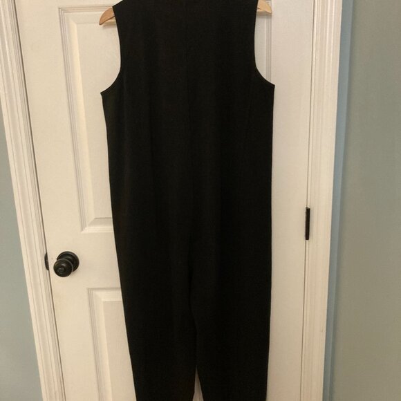 Eileen Fisher Zip Front Cotton Blend Ponte Lantern Jumpsuit Romper - Picture 3 of 4